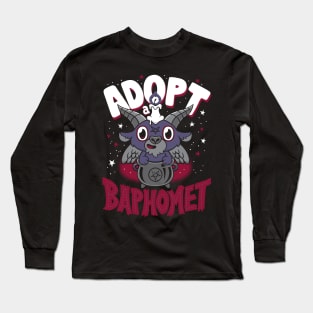 Adopt a Baphomet - Creepy Cute Cartoon - Kawaii Goth Long Sleeve T-Shirt